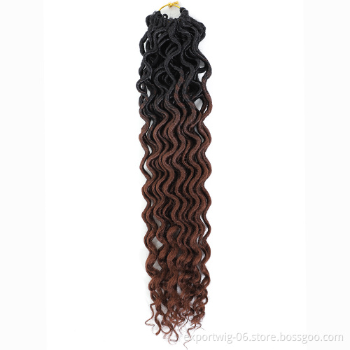 Curly Crochet Braids Soft Faux Locs Synthetic Crochet Braids Hair Extensions Goddess Faux Locs with Curl Ends Synthetic Braidin